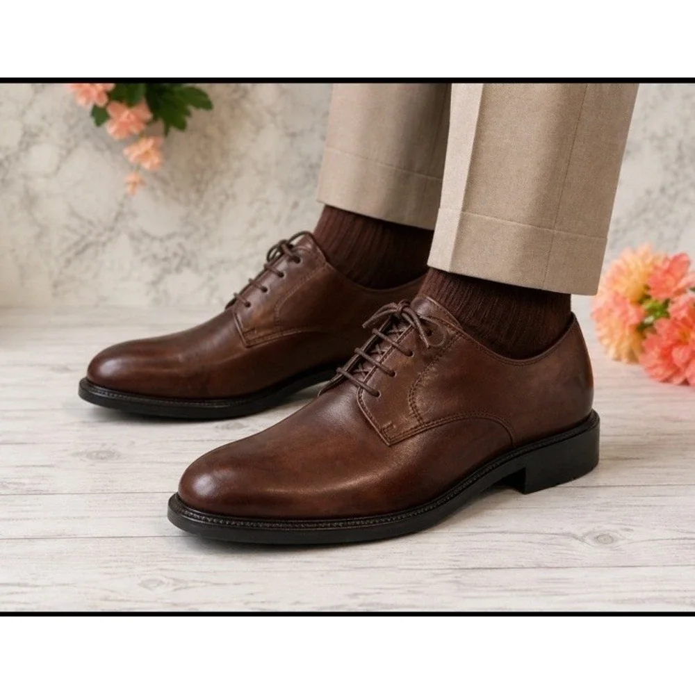 Cole Haan Brown Men's 12 M Lace Up Leather Oxford Dress‎ Shoe Water Proof EUC